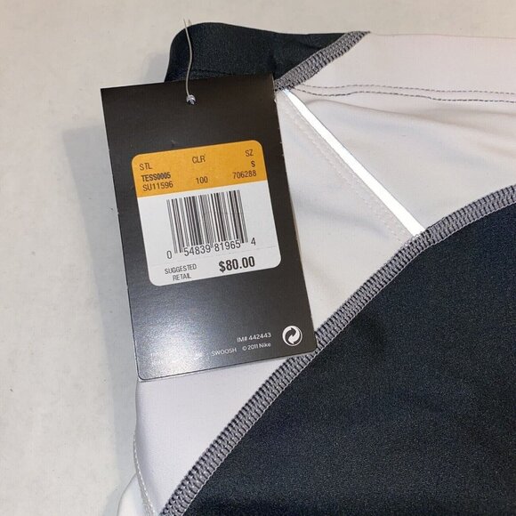 Nike Womens Small Triathlon Half Tight Black White Athletic Running Shorts NWT - Picture 7 of 8